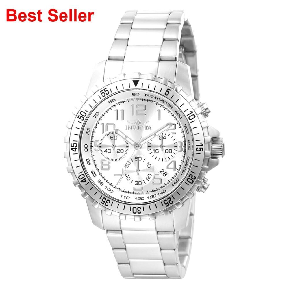 Stainless Steel Chronograph Watch with Japanese Quartz Movement